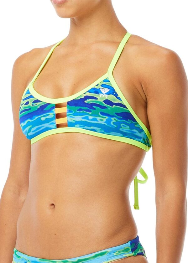 TYR Serenity Pacific Tieback Bikini Top - Blue/Green