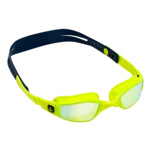 Aqua Sphere Ninja Yellow Titanium Mirrored Goggles - Lightning Wave