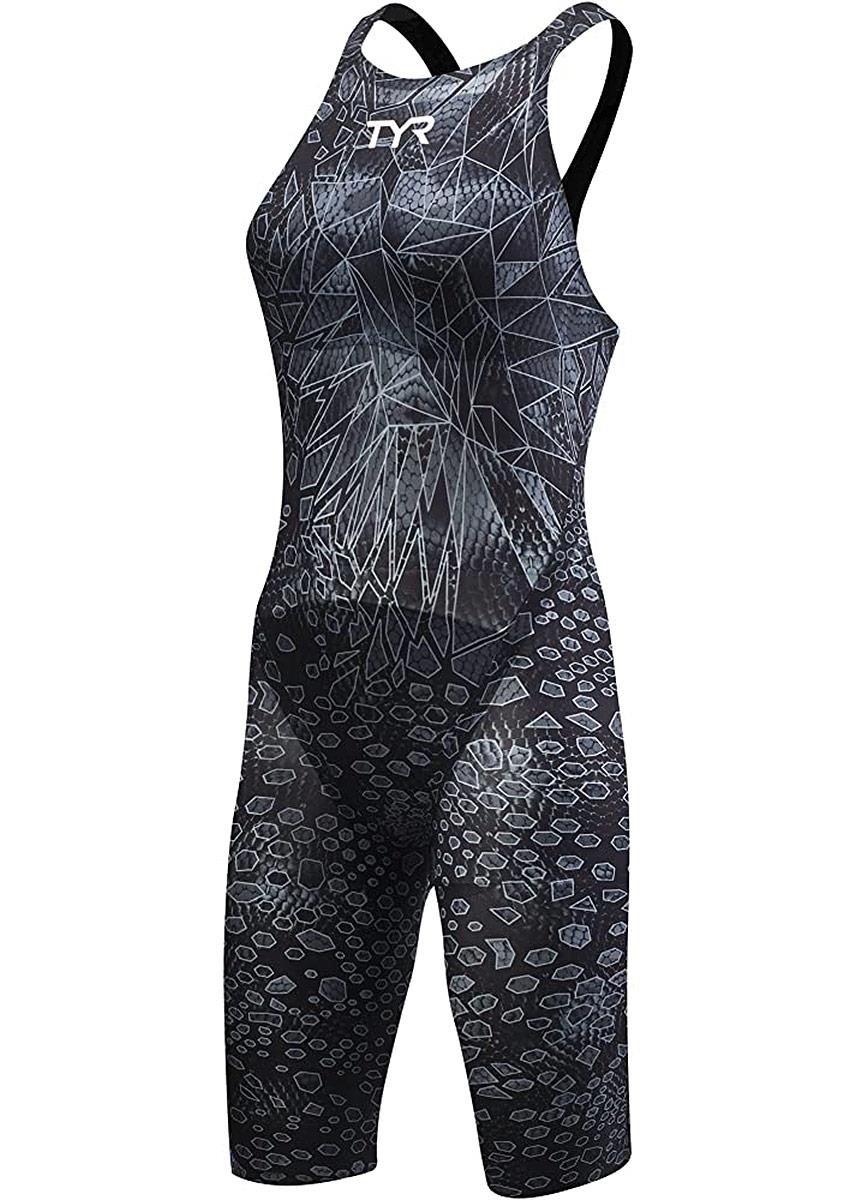 TYR Women's Avictor Venom Closed Back Kneesuit Black/Grey