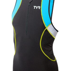 TYR Mens Competitor Tri Singlet - Black/Blue/Yellow