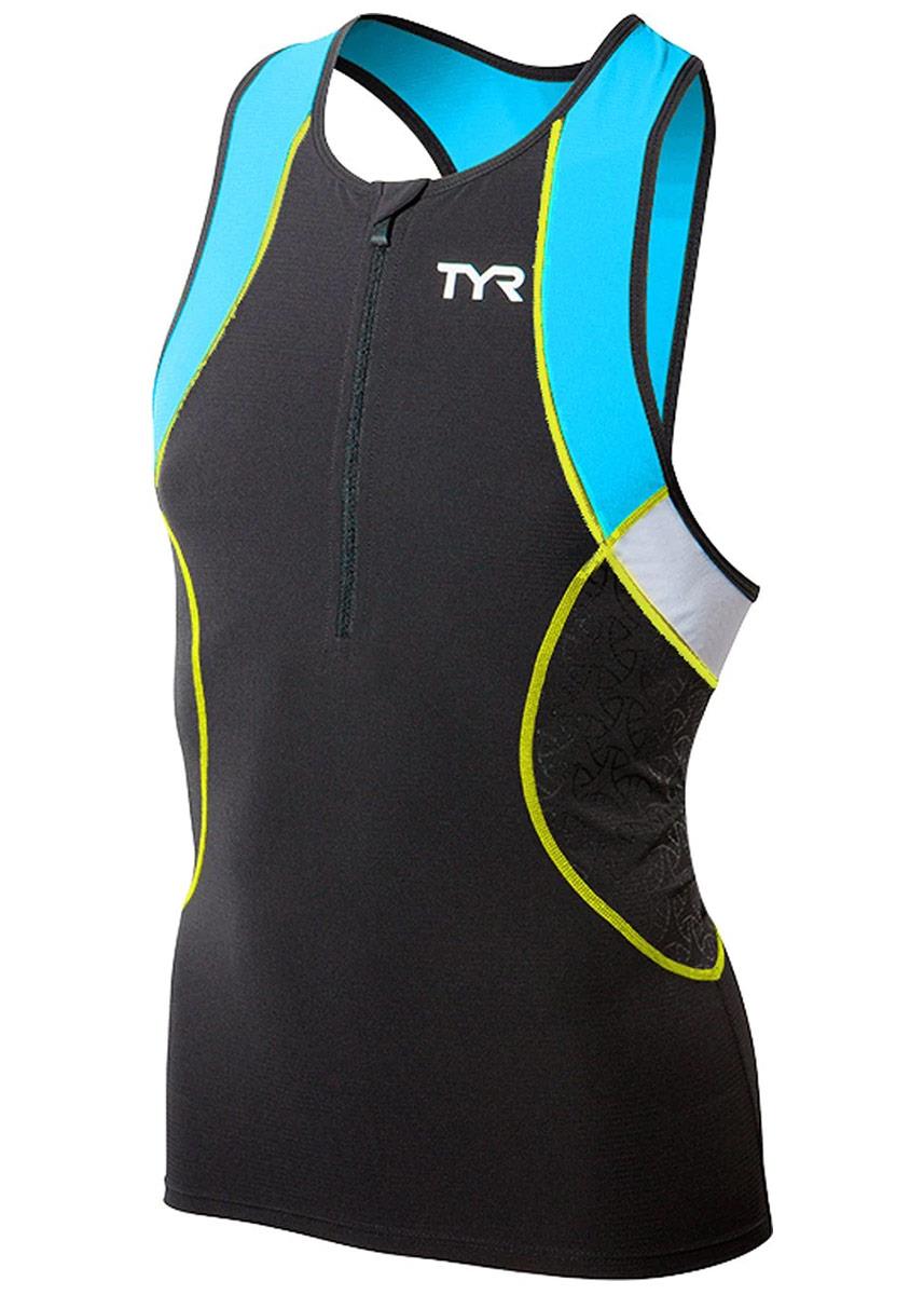 TYR Mens Competitor Tri Singlet - Black/Blue/Yellow