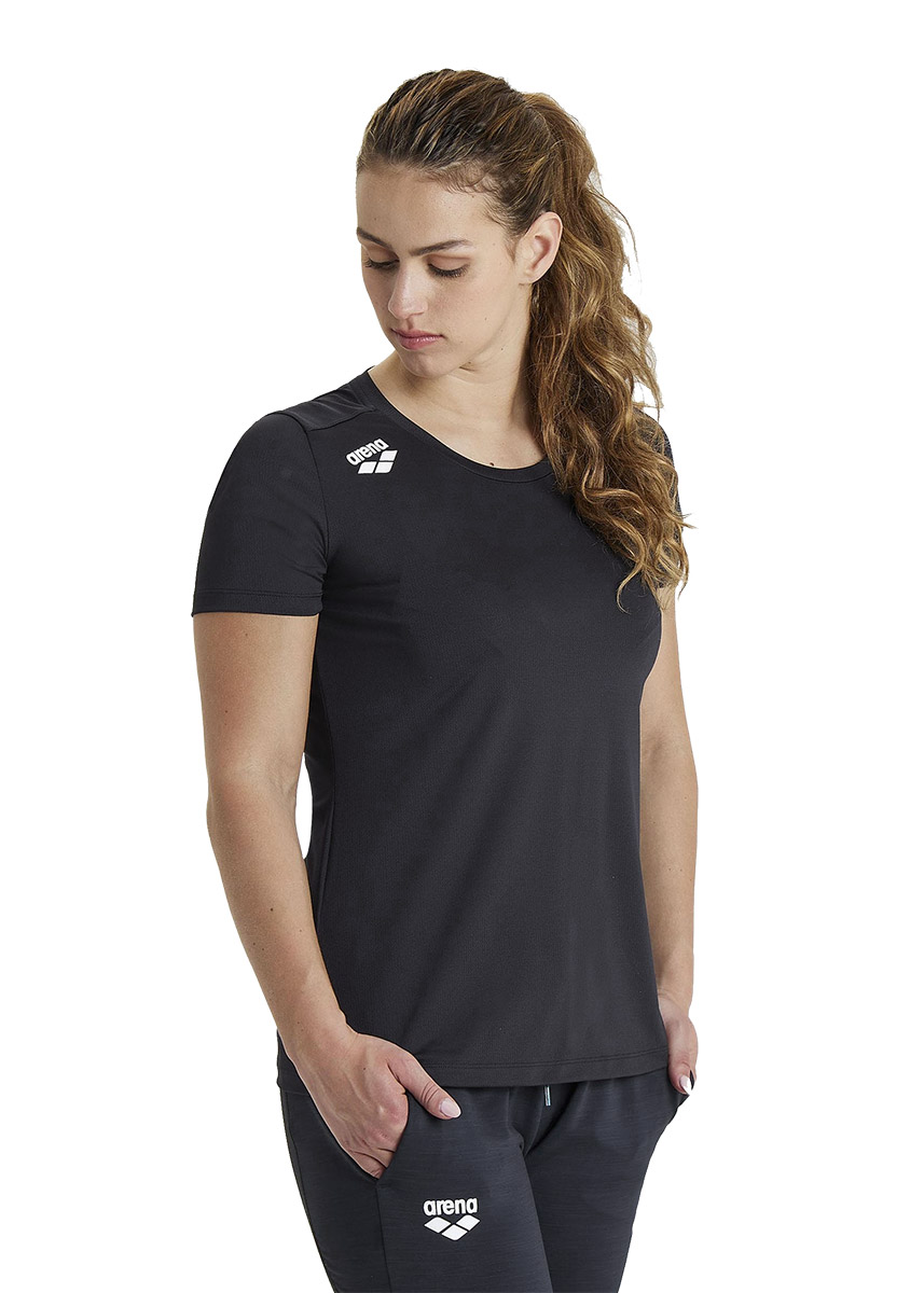 Arena Womens Solid T-Shirt - Black