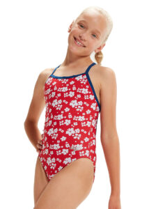 Speedo Girl's Allover Digital Vback Swimsuit - Bondi Blossom