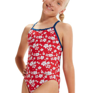 Speedo Girl's Allover Digital Vback Swimsuit - Bondi Blossom