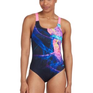 Zoggs Speedback Swimsuit - Acid Wave Print