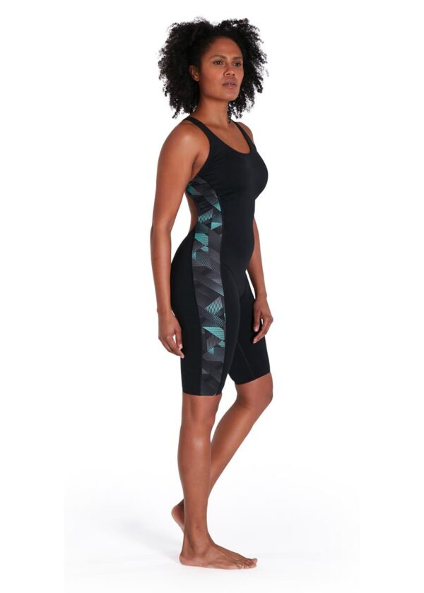 Speedo Leaderback Kneesuit - Black/ Tile/ USA Charcoal