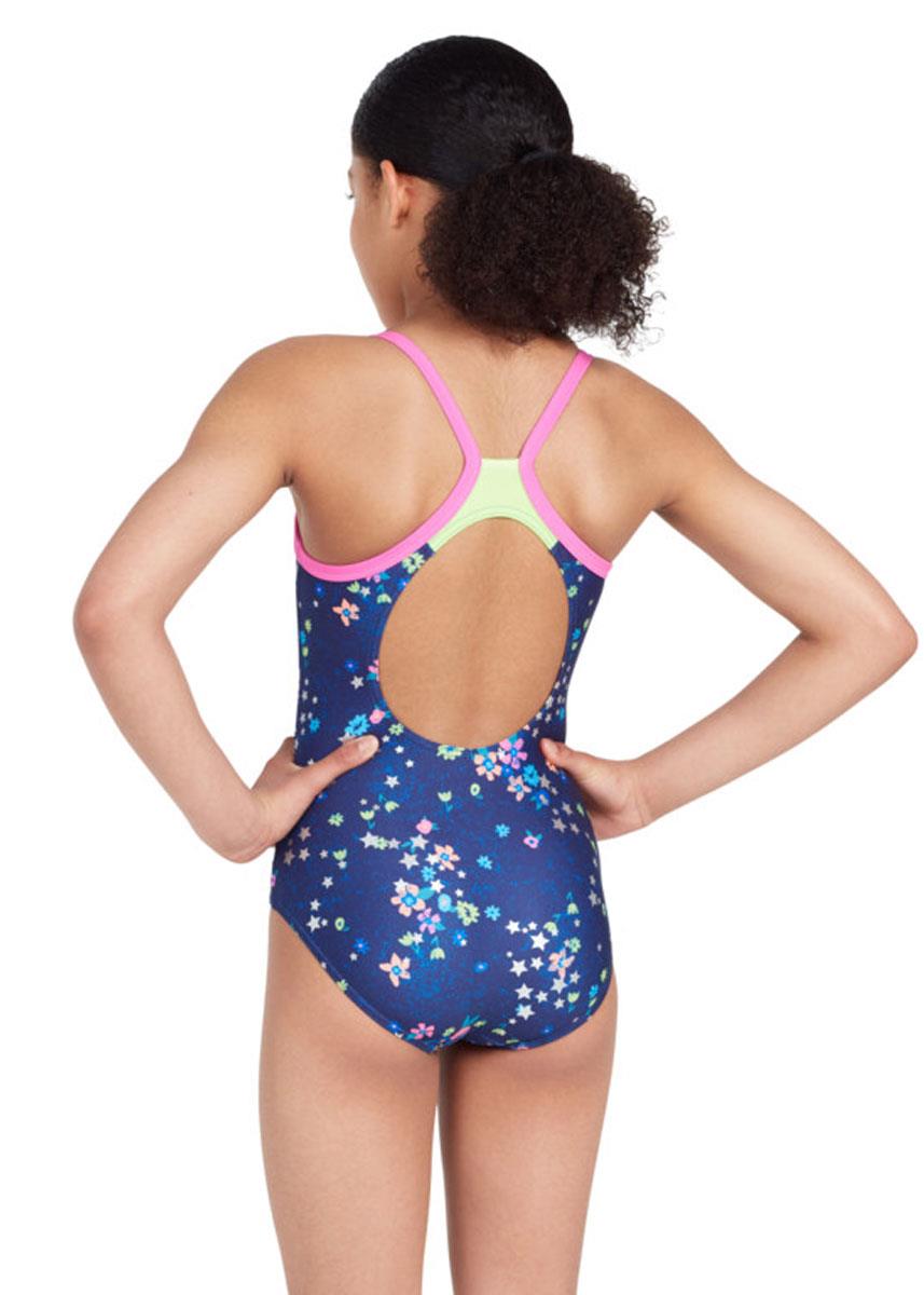 Zoggs Girls Strikeback Swimsuit - Cosmic Flower Print-brand