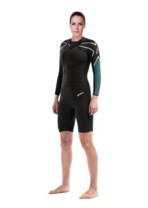 2XU Women's Pro-Swim Run SR1 B-Grade Wetsuit - Black / Aquarius Teal Print
