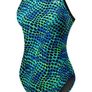 TYR Women's Swarm Diamond Fit Swimsuit - Blue/Green-0