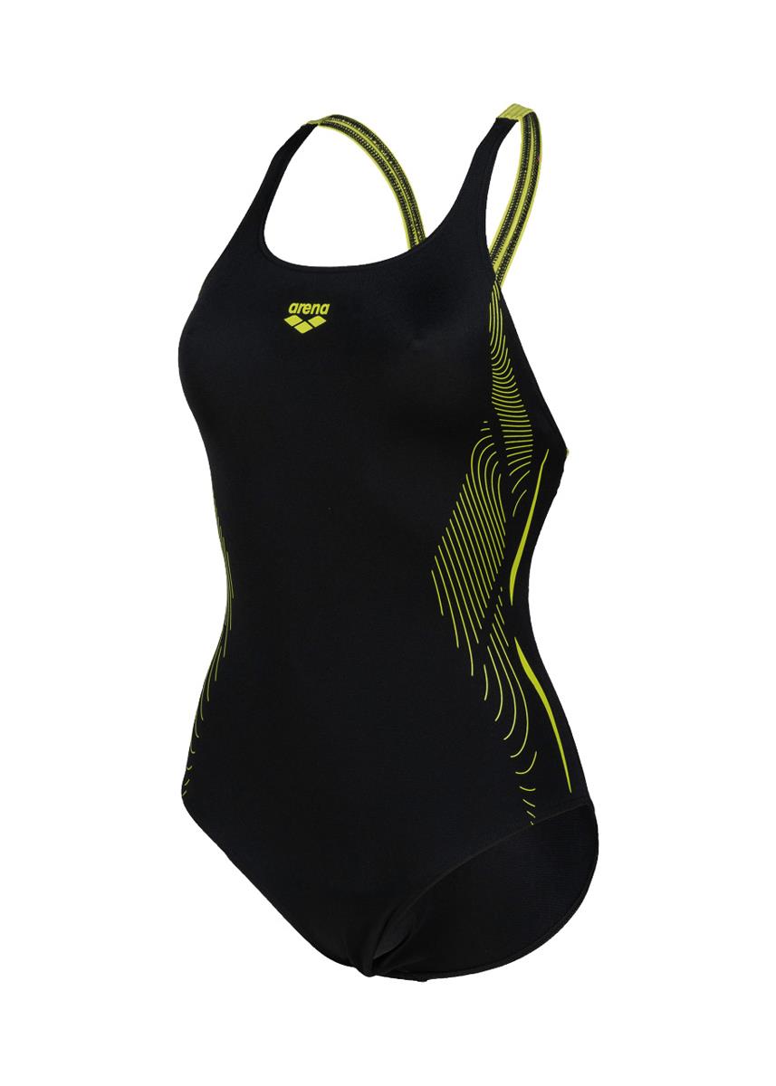 Arena Kikko Graphic Swim Pro Back Swimsuit - Black / Soft Green-571518