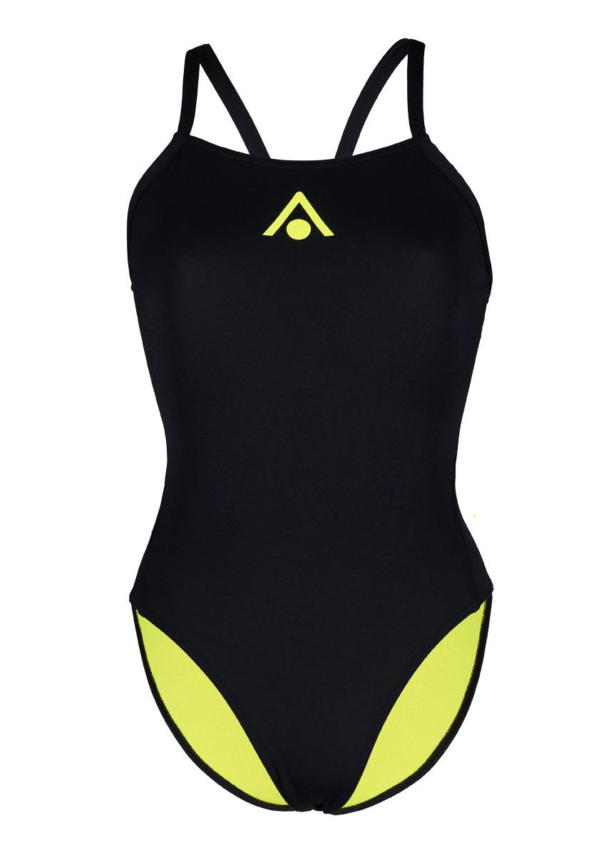 Aqua Sphere Essential Tie Back Swimsuit - Black/Yellow