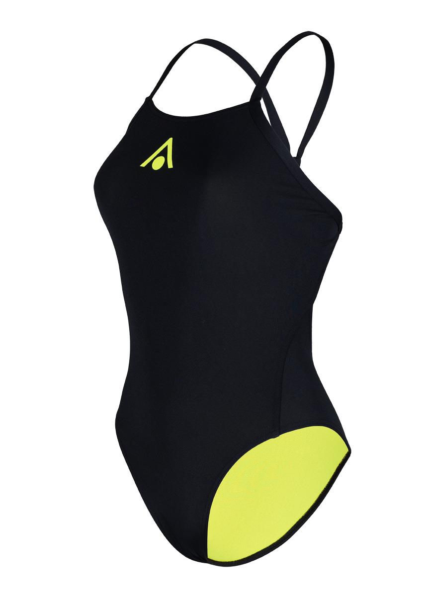 Aquasphere Women's Essential Tie Back Swimsuit - Black/Yellow-572805