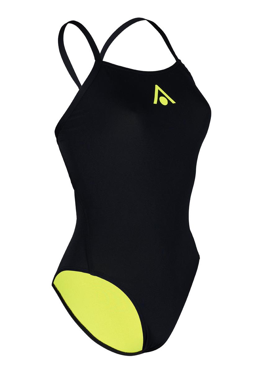 Aquasphere Women's Essential Tie Back Swimsuit - Black/Yellow-572806