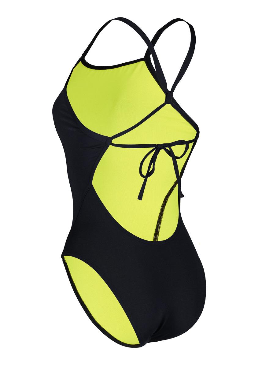 Aqua Sphere Essential Tie Back Swimsuit - Black/Yellow