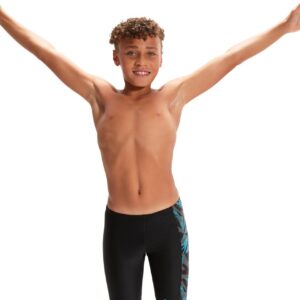Speedo Boy's HyperBoom Panel Jammer - Black/ Bolt/ Dove Grey-0