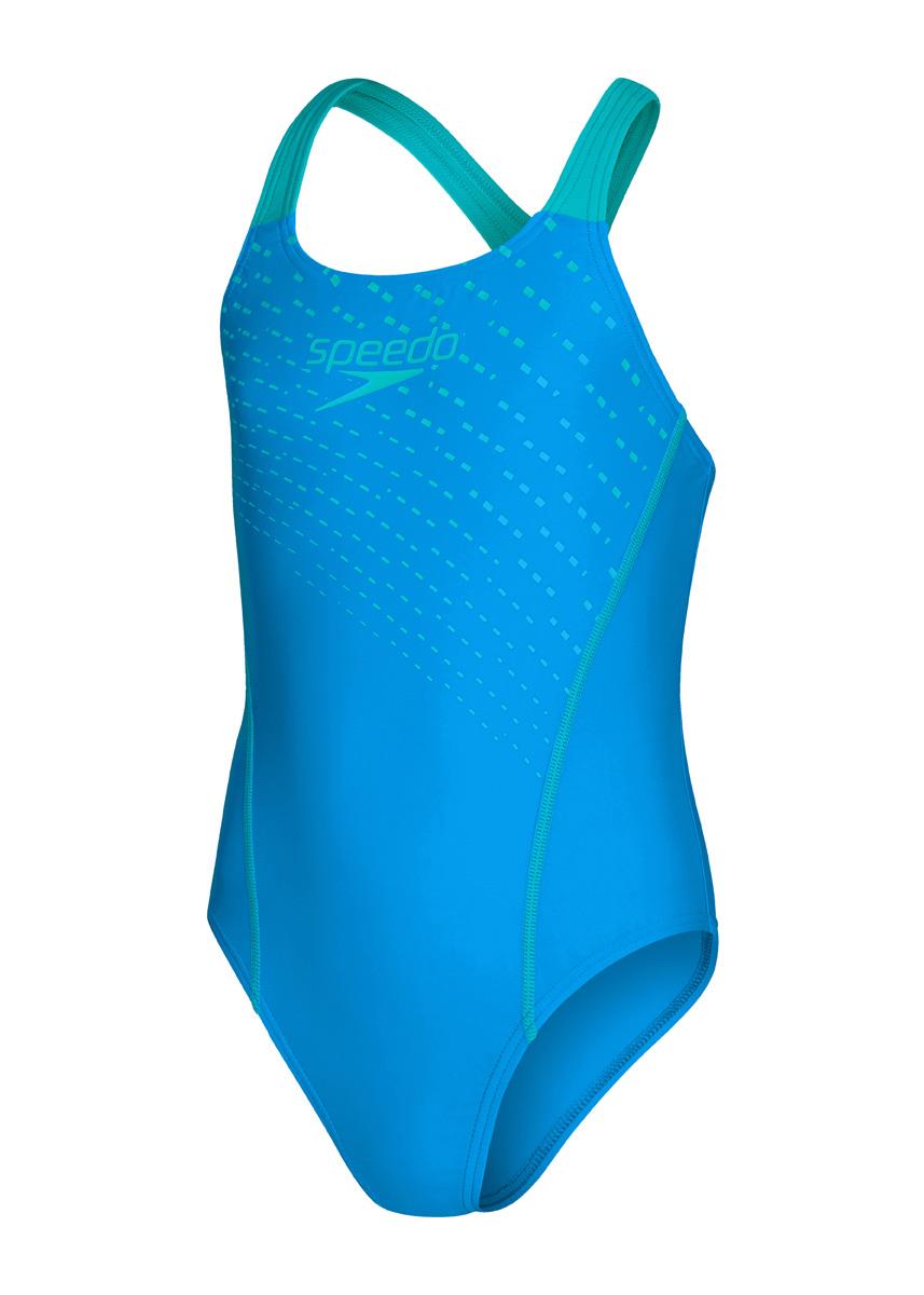 Speedo Girl's Medley Logo Medalist Swimsuit - Bondi Blue/ Aquarium-573463