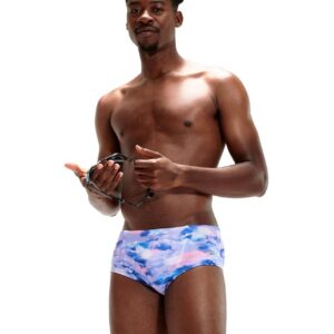 Speedo Allover Digital 13.5cm Briefs - Clearwater Dawn-0