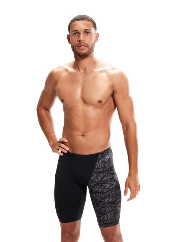 Speedo Allover V-Cut Jammer - Black/ USA Charcoal