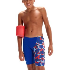 Speedo Boy's Placement V Cut Jammer - Shark Infested Waters-0