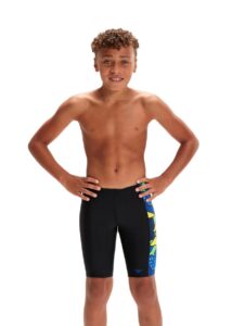 Speedo Boy's Digital Placement Jammer - Black/ Blue Flame/ Bright Yellow/ Fluo Green