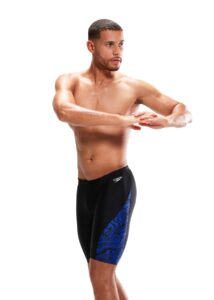 Speedo Allover V-Cut Jammer - Black/ Chroma Blue