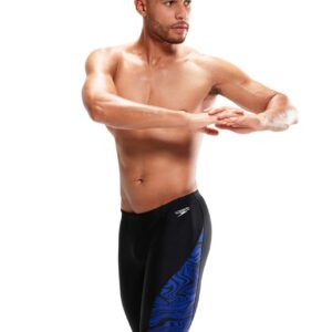 Speedo Allover V-Cut Jammer - Black/ Chroma Blue-0