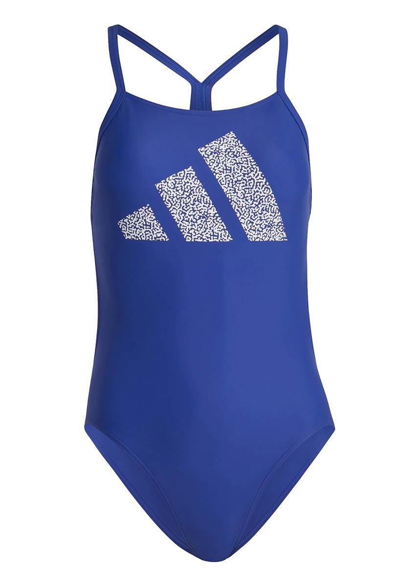 Adidas Women's 3 Bar Logo Print Swimsuit - Blue/White-573671