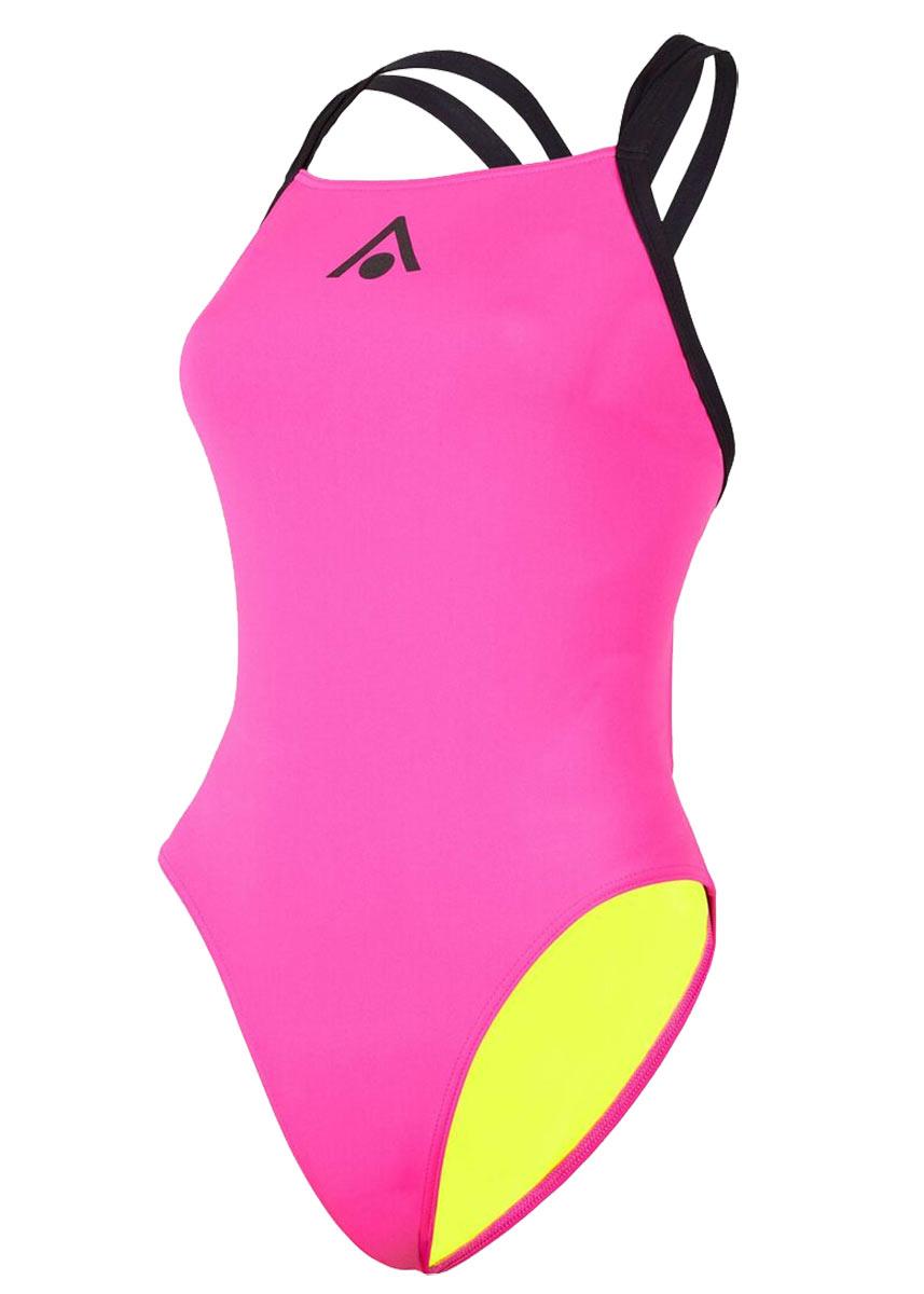 Aquasphere Women's Essential Open Back Swimsuit - Bright Pink/Black-574058
