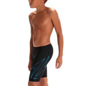 -Speedo Boys Hyper Boom Logo Placement Jammer - Black/Bolt