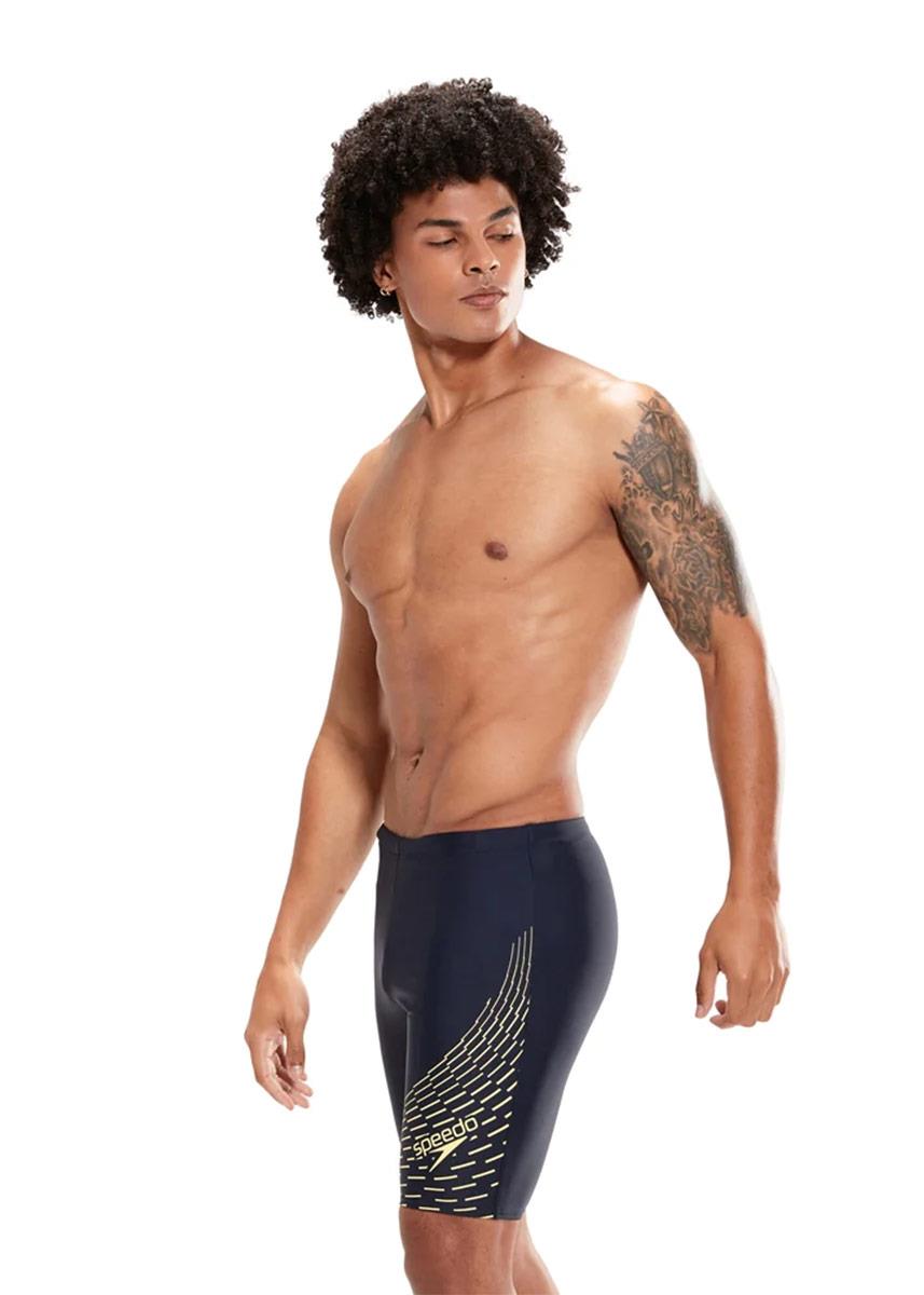 Speedo Medley Logo Jammer - Navy/Green-574253