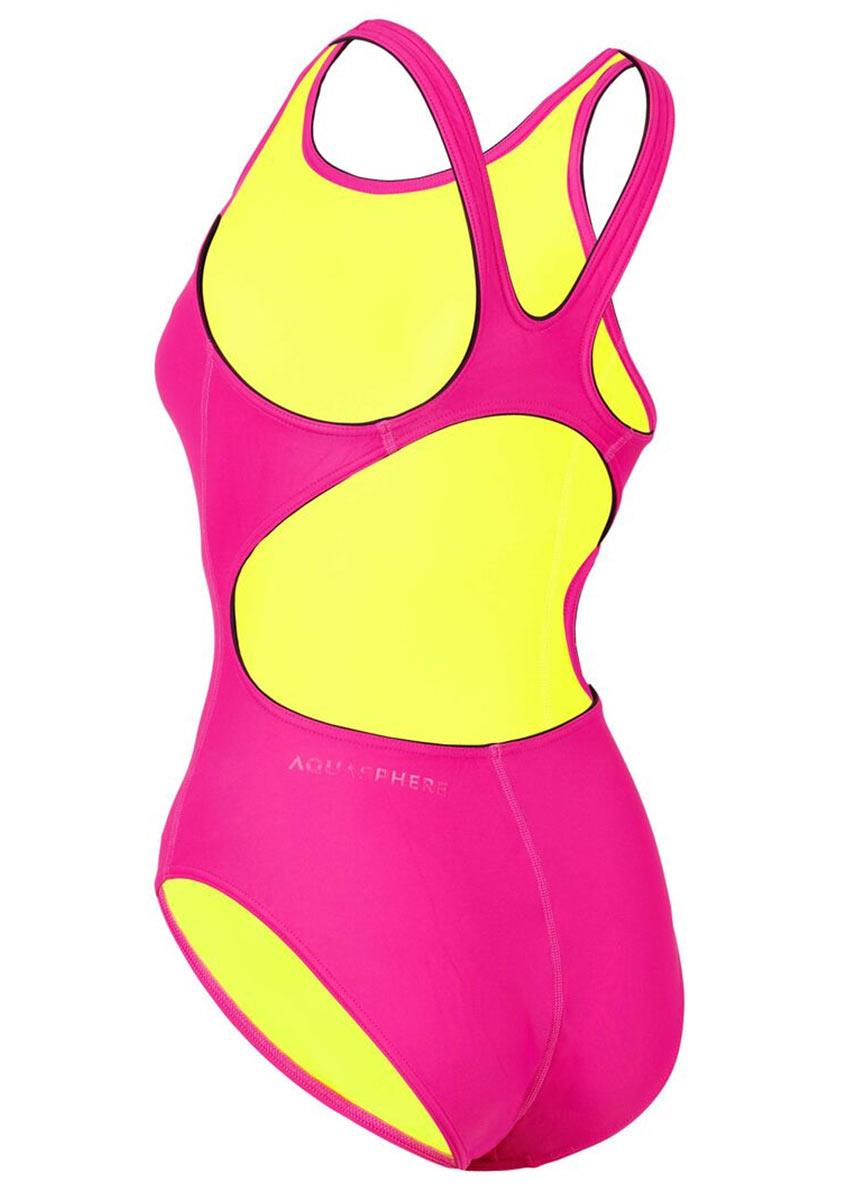 Aquasphere Women's Essential Classic Back Swimsuit - Bright Pink/Black-574038