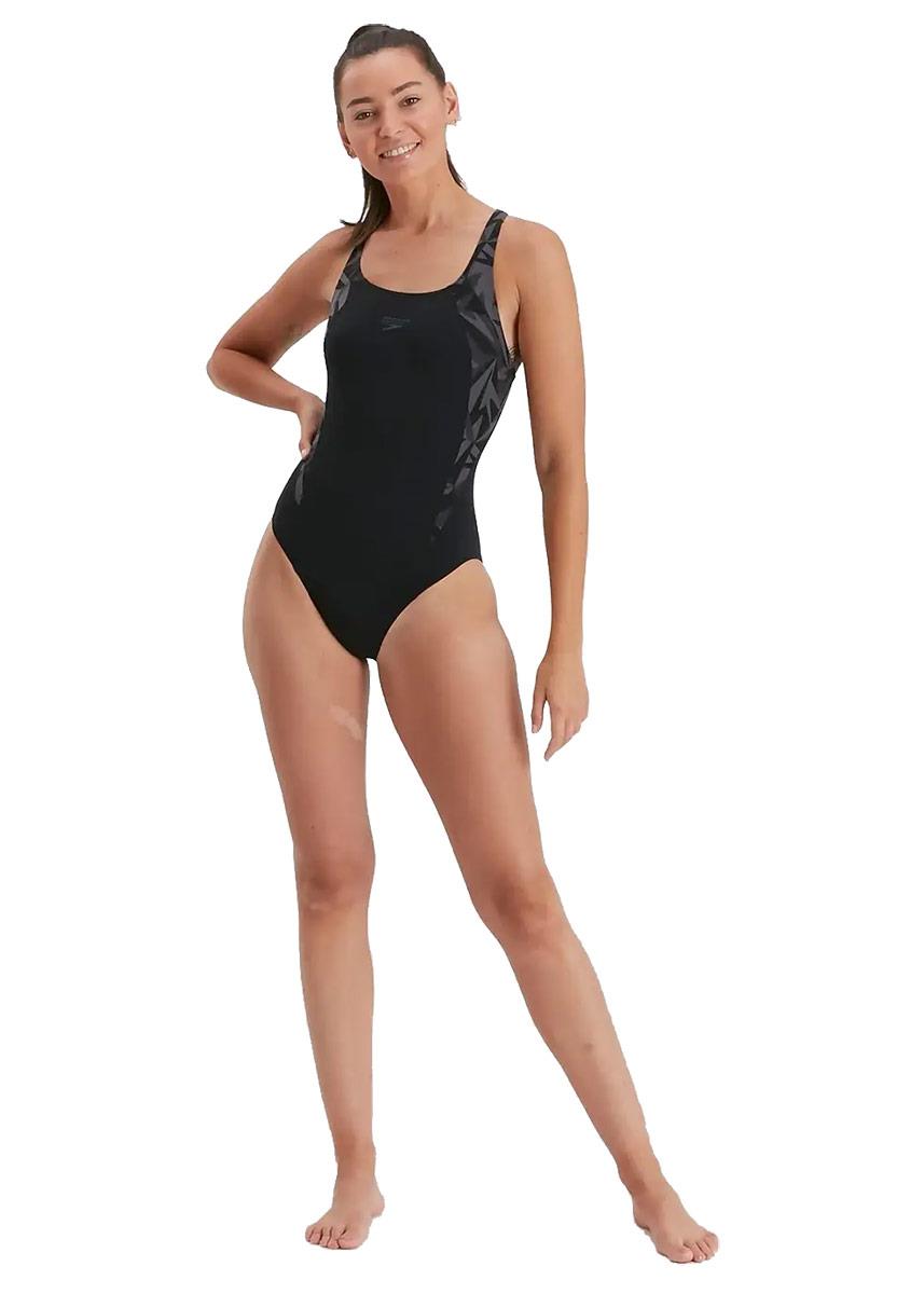 Speedo Hyperboom Splice Muscleback Swimsuit - Black/Grey-574310