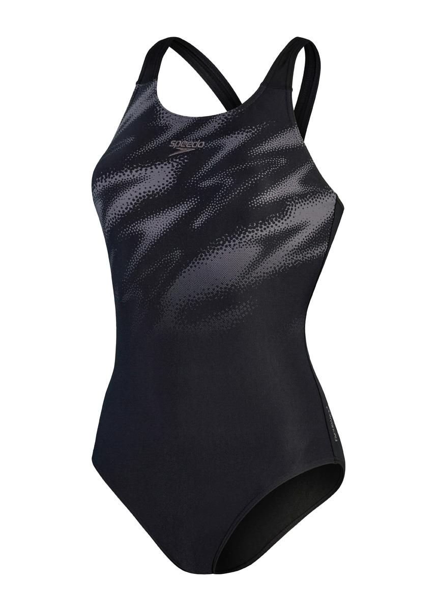 Speedo HyperBoom Placement Muscleback Swimsuit - Black/ Dove Grey-574110
