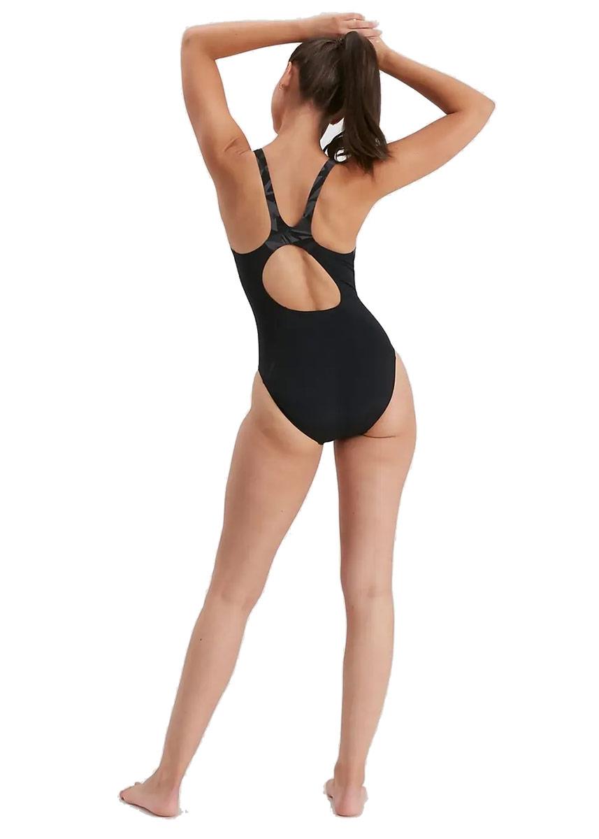 Speedo Hyperboom Splice Muscleback Swimsuit - Black/Grey-brand