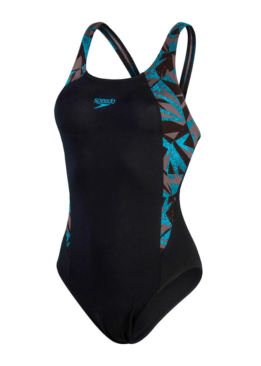 Speedo HyperBoom Splice Muscleback Swimsuit - Black/ Bolt/ Dove Grey-574216