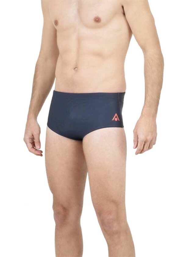 Aqua Sphere Men's Essentials 14cm Briefs - Dark Grey / Coral