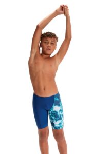 Speedo Boy's Digital Allover V-Cut Jammer - Ammonite Blue/ Blue Tack/ Aquarium