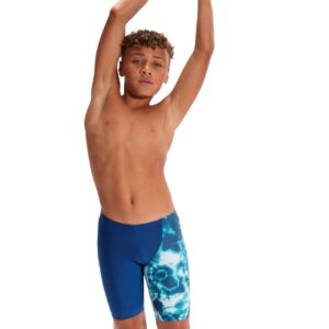 Speedo Boy's Digital Allover V-Cut Jammer - Ammonite Blue/ Blue Tack/ Aquarium