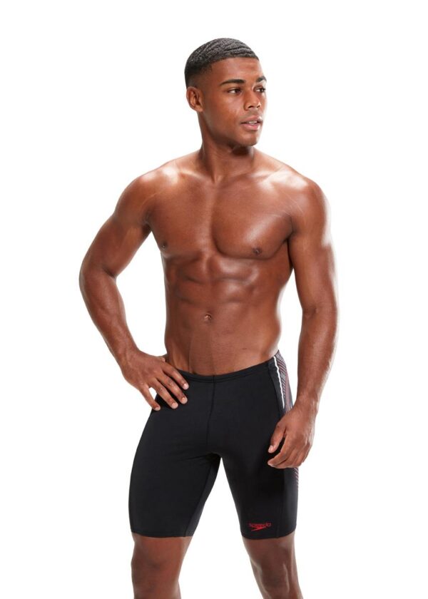 Speedo Tech Panel Jammer - Black/ Fed Red/ White