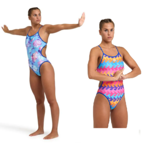 Arena Challenge Back Reversible Swimsuit - Neon/Blue/Multi-0