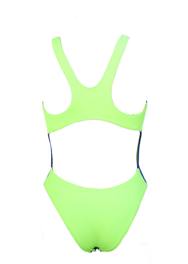 Akron Girls Babbitt Evo Bicolour Swimsuit – Blue / Fluro Green
