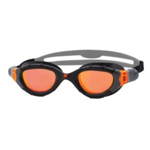 Zoggs Predator Flex Titanium Mirrored Goggles - Grey / Black / Orange