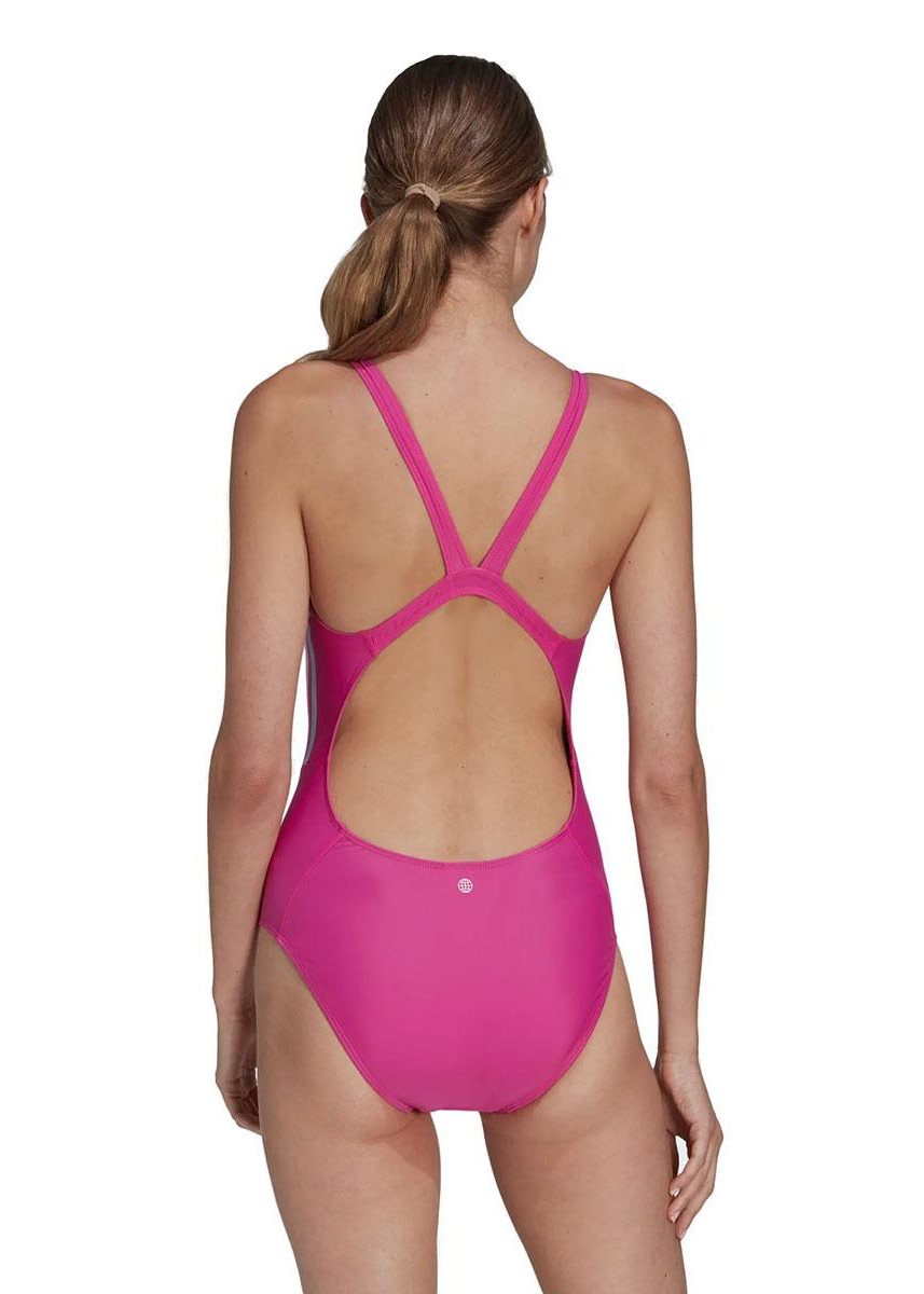 Adidas Women's MID 3-Stripes Swimsuit - Pink/White-brand
