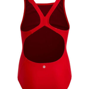 Adidas Girls 3 Bars Solid Swimsuit – Red