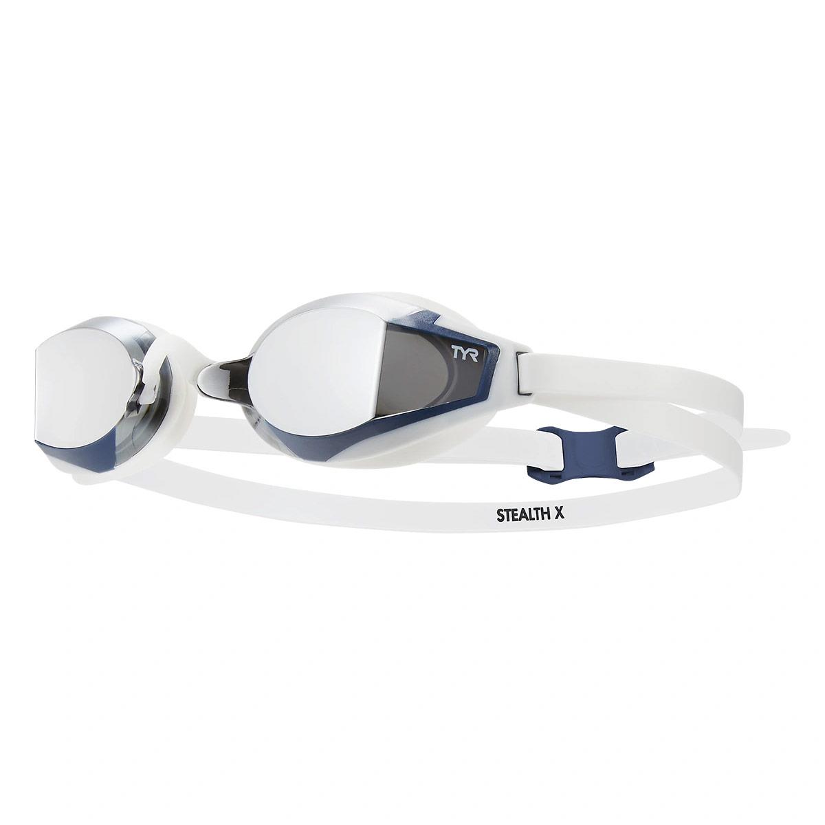 TYR Stealth X Mirrored Goggles - Silver/ White-0