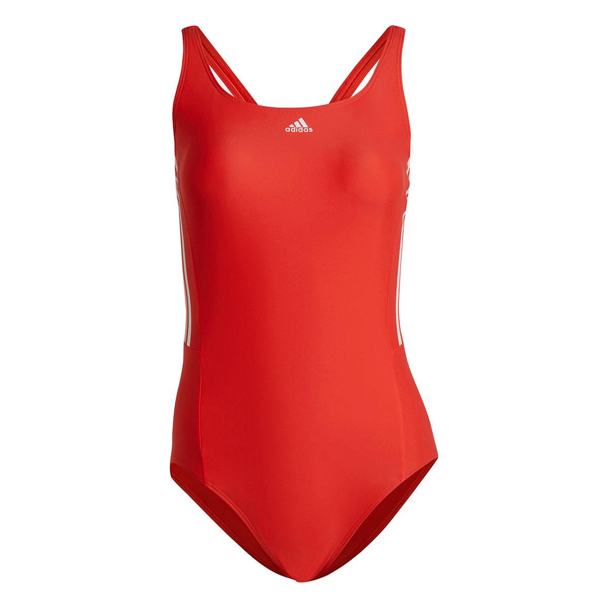 Adidas Women's MID 3-Stripes Swimsuit - Red/White-575207