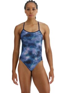 TYR Starhex Crosscut Tieback Swimsuit - Blue Ice