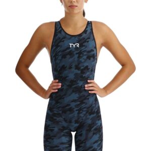 TYR Venzo Camo Closed Back Kneeskin - Deep Teal Camo