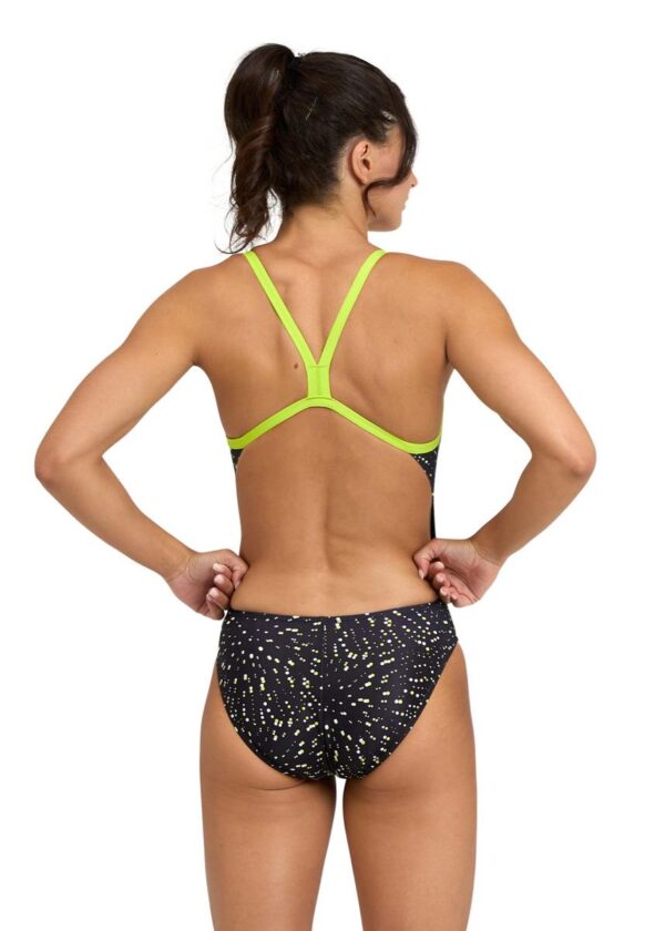 Arena Fireworks Challenge Back Swimsuit – Soft Green/Black/Multi
