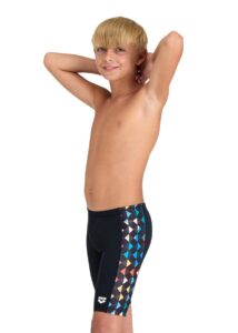 Arena Boy's Carnival Print Jammer - Black/Multi
